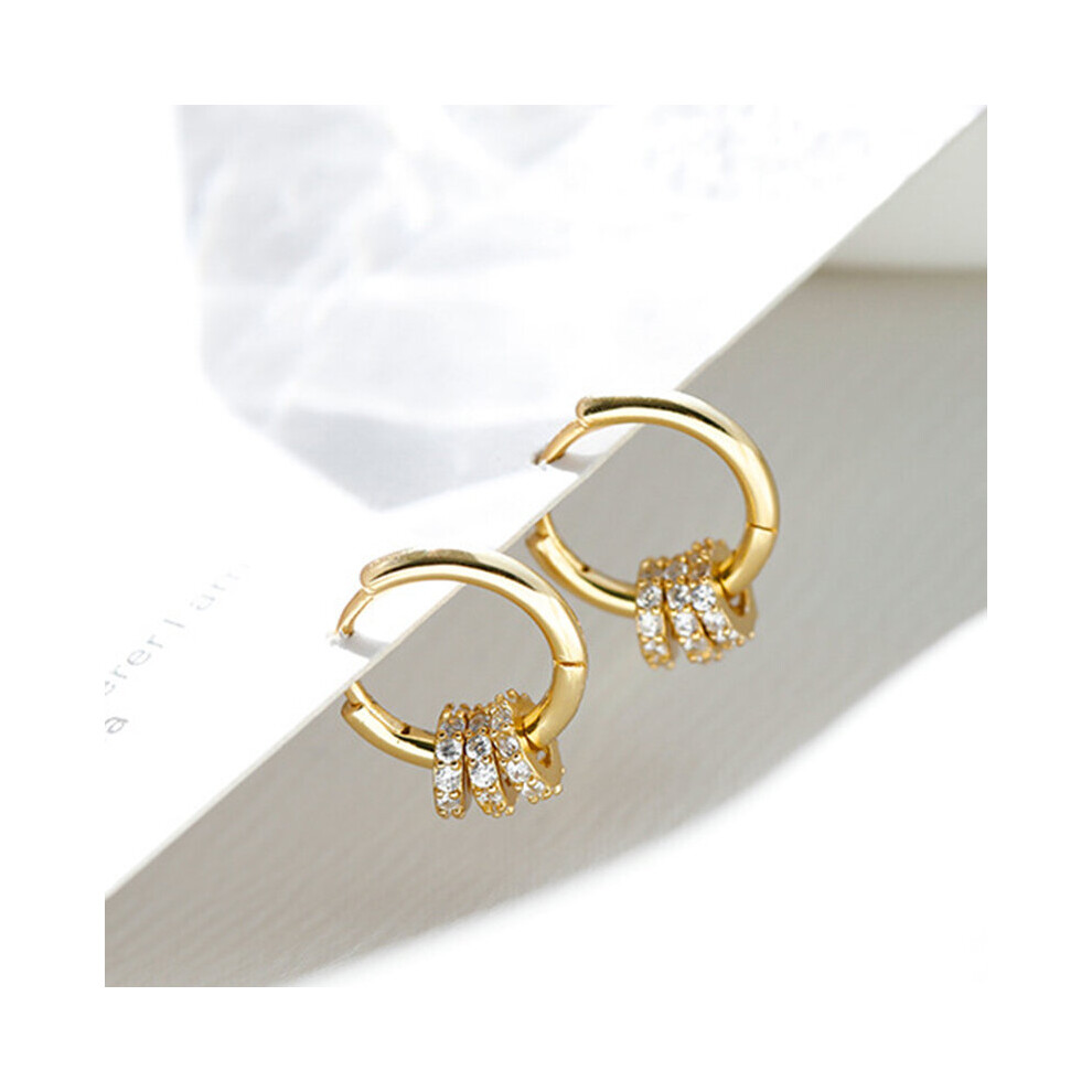 100% 925 Sterling Silver Minimalist Huggie Hoop Earrings for Women Thick Small Round Circle Piercing Ear Rings