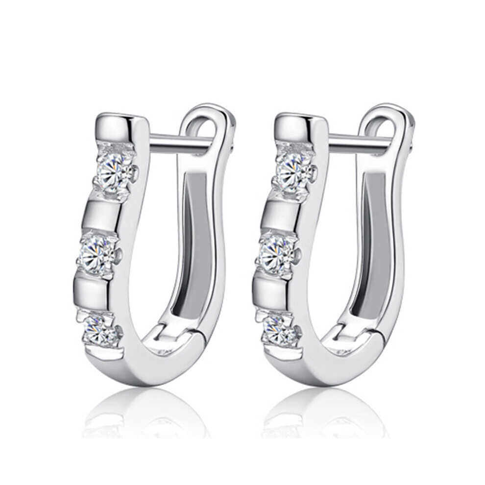 100% Real 925 Sterling Silver U Type Earring Earrings for Women Jewelry - Image 2