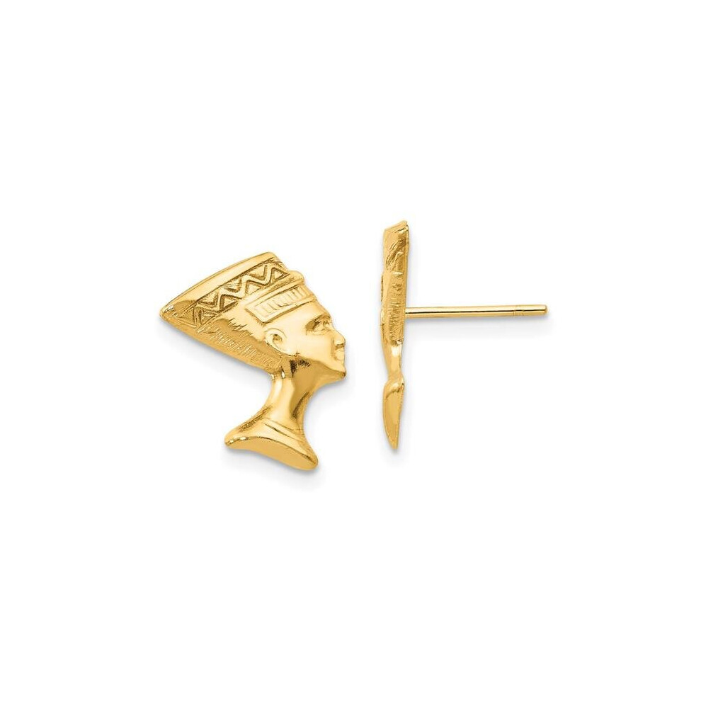 14K Yellow Gold Madi K Nefertiti Post Earrings