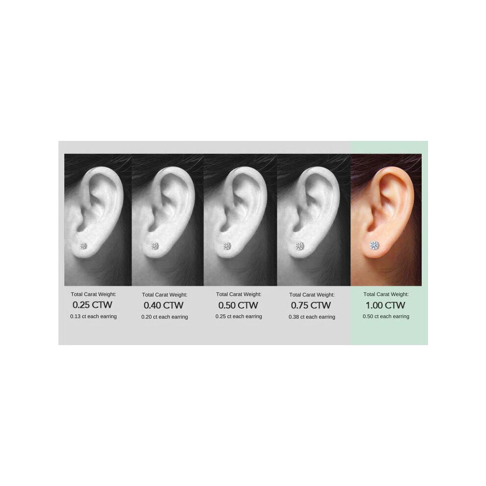 14k Yellow Gold Plated Crown Women Men CZ Crystal Solitaire Stud Earrings Small - Image 3