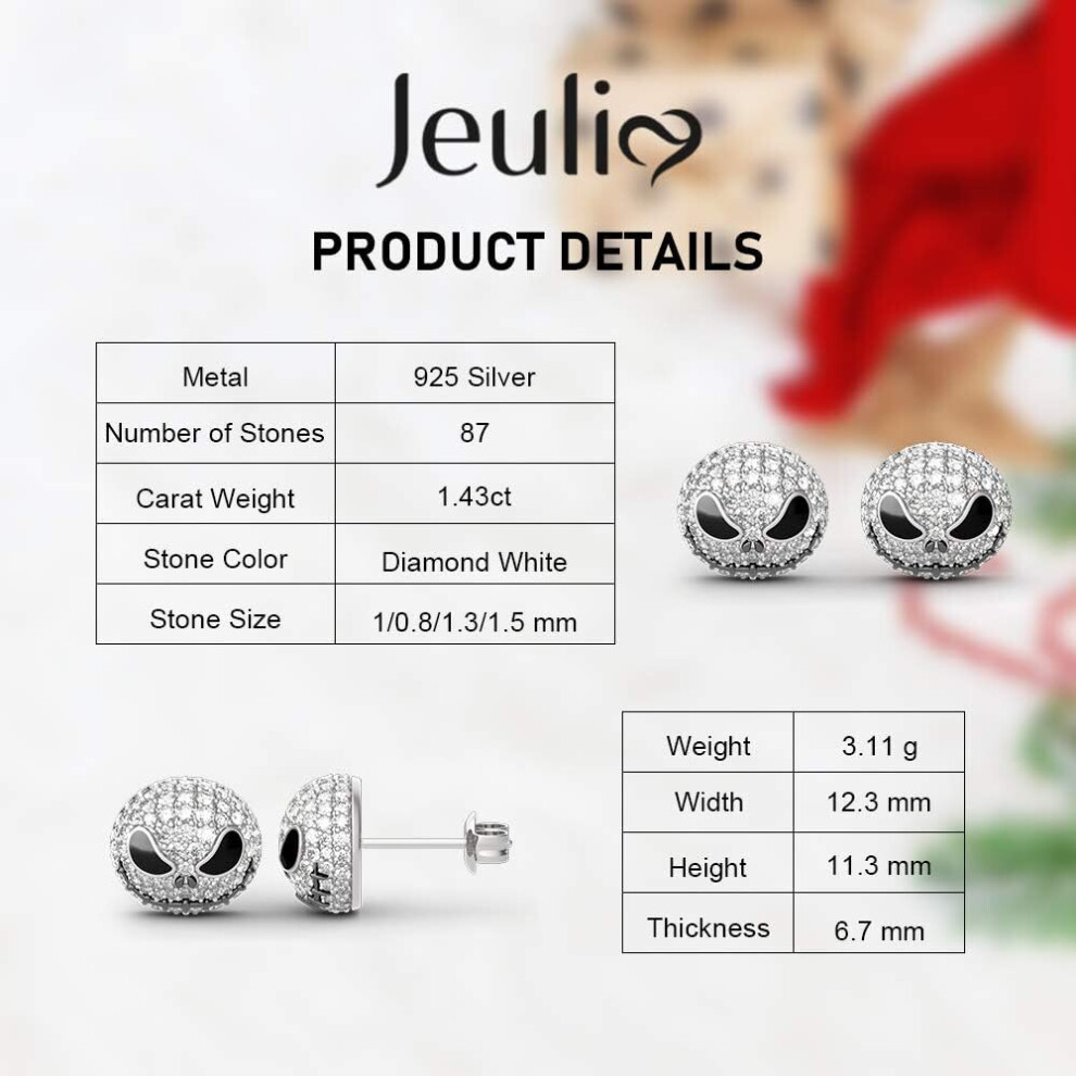 1.5 Carat Nightmare Earrings Stud Earrings For Women Men Diamond Earrings Halloween Jewelry Romantic Jewelry Gift - Image 3