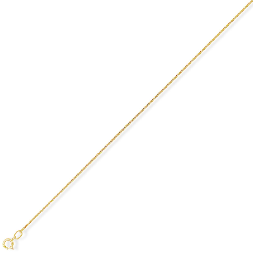 (16) 9ct Gold Diamond-Cut Tightly-linked Curb Pendant Chain Necklace - 0.65mm gauge - Image 2