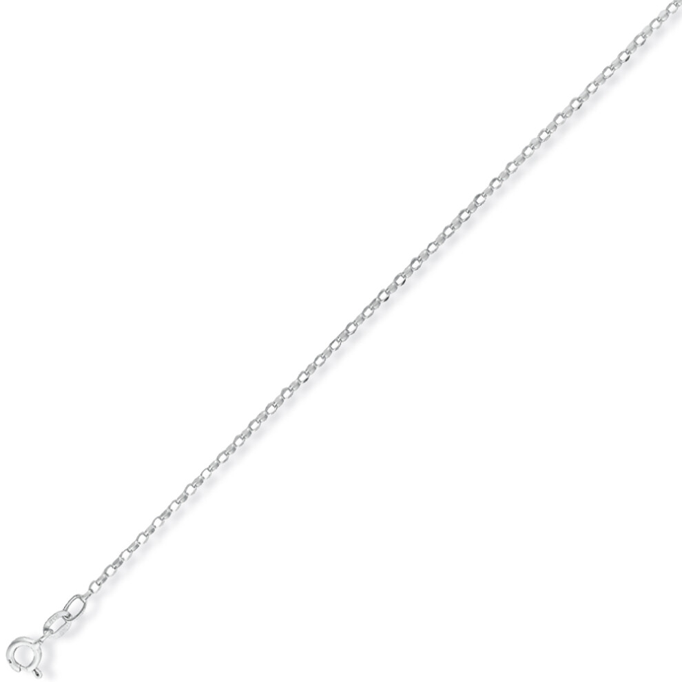 (16) 9ct White Gold - Diamond-Cut Oval Belcher Pendant Chain Necklace - 1.4mm gauge - Image 2