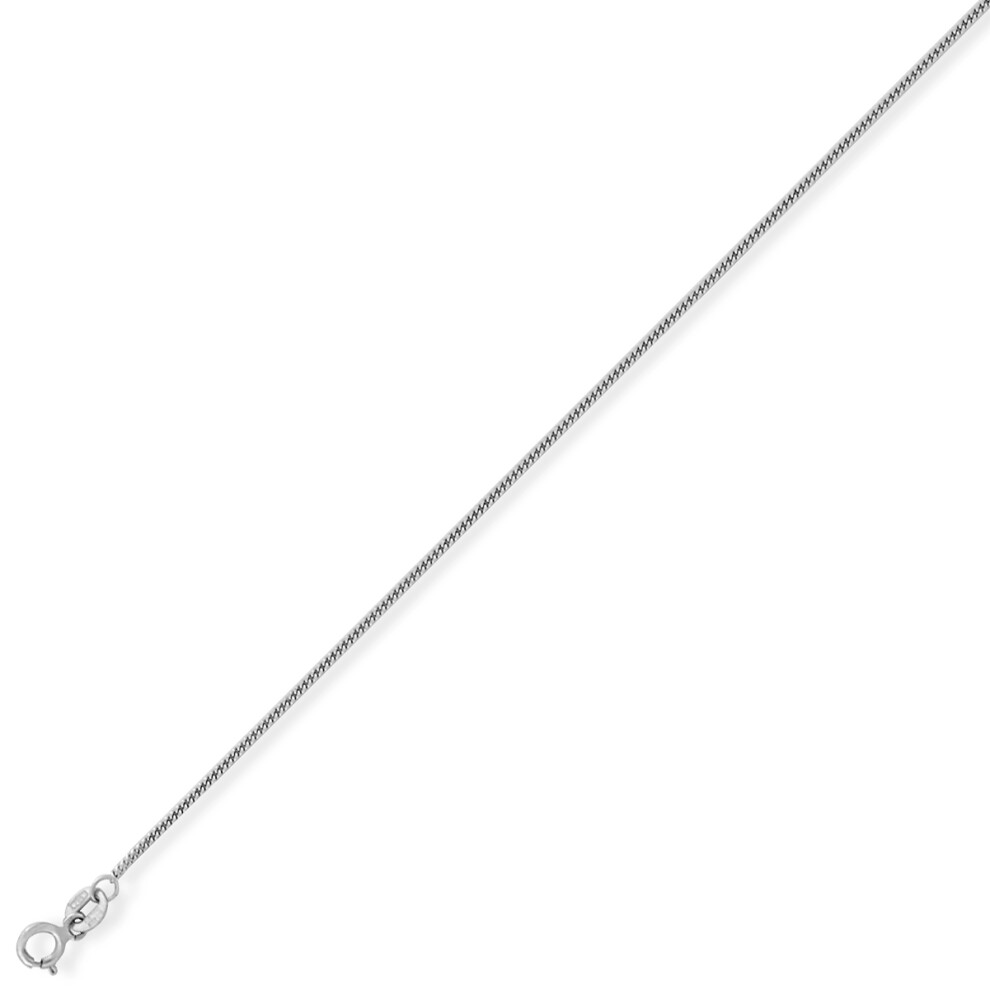(16) 9ct White Gold - Tightly-linked Classic Curb Pendant Chain Necklace - 1.3mm gauge - Image 2
