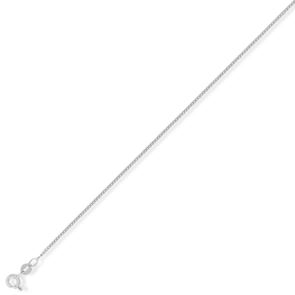 (18) 9ct White Gold - Tightly-linked Classic Curb Pendant Chain Necklace - 1.2mm gauge - Image 2