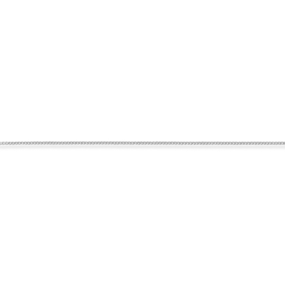(18) 9ct White Gold - Tightly-linked Classic Curb Pendant Chain Necklace - 1.2mm gauge