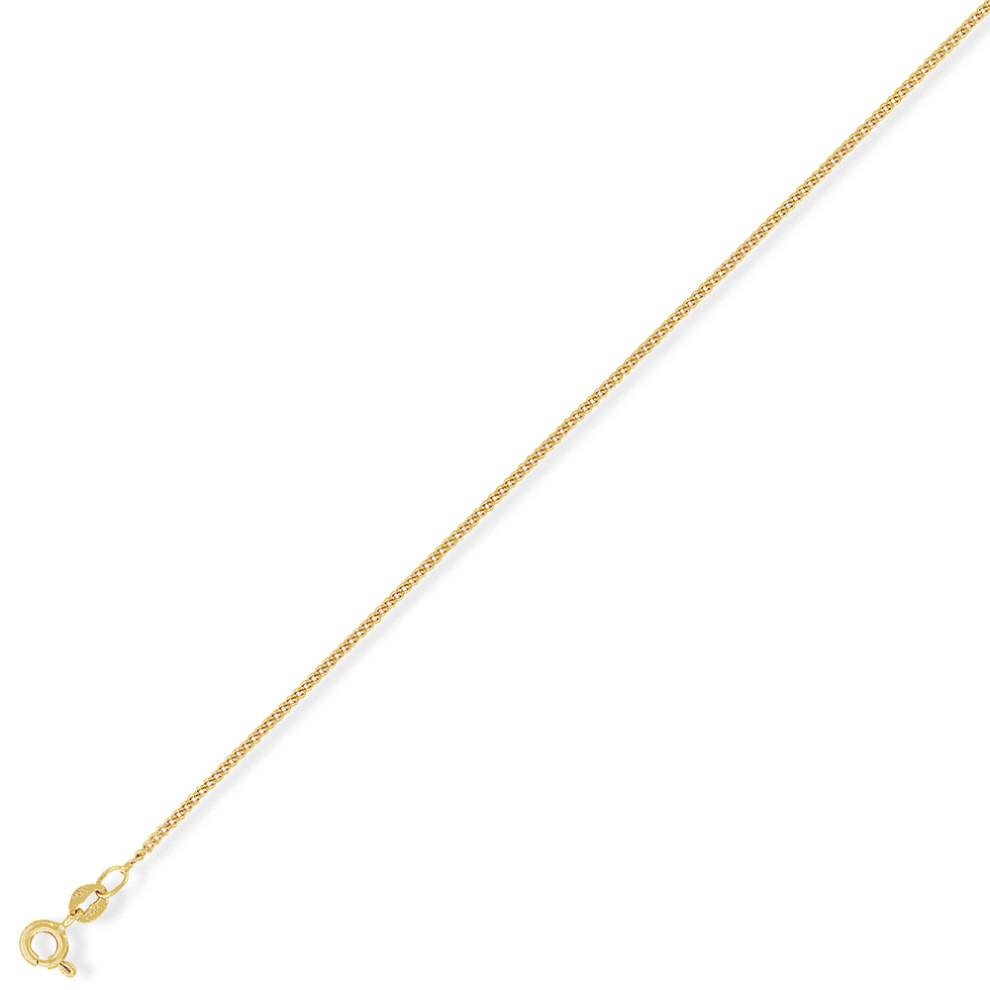 (18) 9ct Yellow Gold - Tightly-linked Classic Curb Pendant Chain Necklace - 1.2mm gauge - Image 2