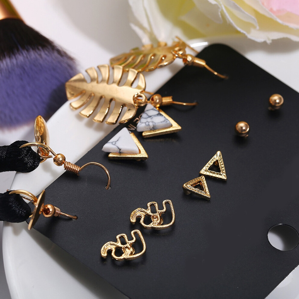 1Set 6 Pairs New Tassel Crystal Pearl Earrings Set Women Ear Stud Dangle Jewelry Gift Decoration Accessories #5 - Image 4