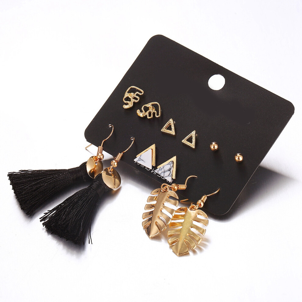 1Set 6 Pairs New Tassel Crystal Pearl Earrings Set Women Ear Stud Dangle Jewelry Gift Decoration Accessories #5 - Image 5