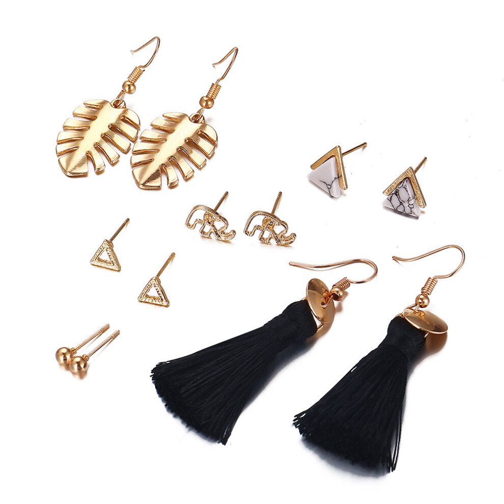 1Set 6 Pairs New Tassel Crystal Pearl Earrings Set Women Ear Stud Dangle Jewelry Gift Decoration Accessories #5 - Image 6