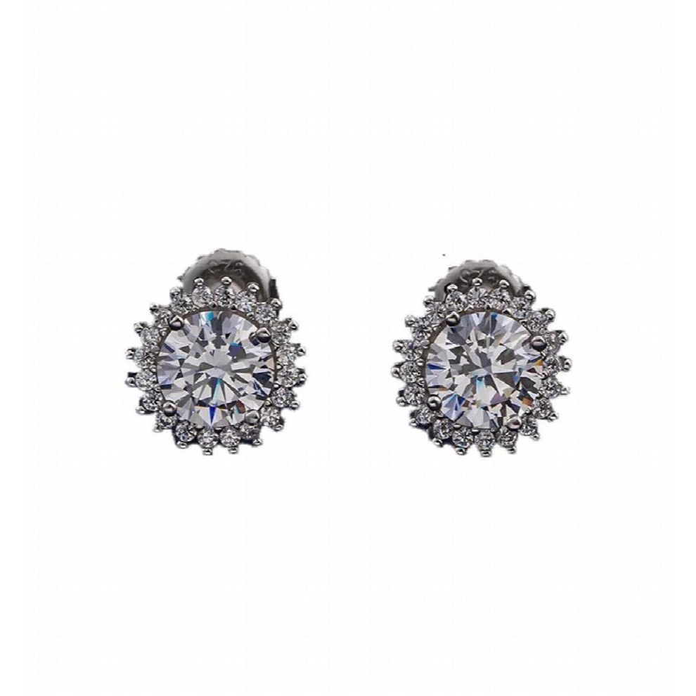 2.4ct D Moissanite Stud Earrings 925 Sterling Silver 7MM Moisanite Diamond Ear Studs 4 Prong Platinum Plated Pass Tester - Image 4