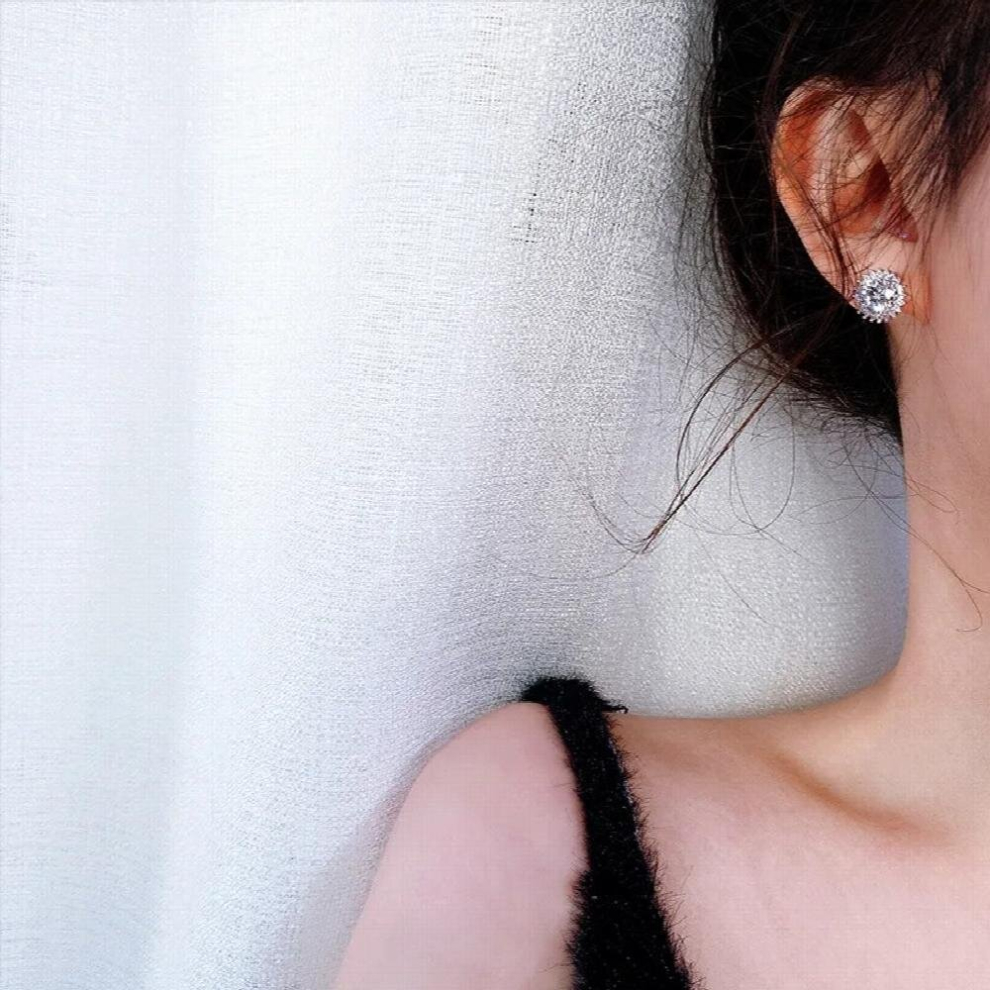 2.4ct D Moissanite Stud Earrings 925 Sterling Silver 7MM Moisanite Diamond Ear Studs 4 Prong Platinum Plated Pass Tester - Image 5