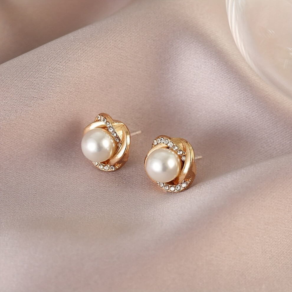 2pcs pair Faux Pearl Earrings For Women & Men - Image 2