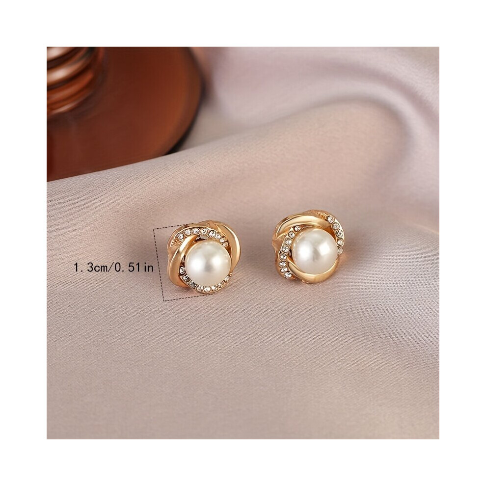 2pcs pair Faux Pearl Earrings For Women & Men - Image 3