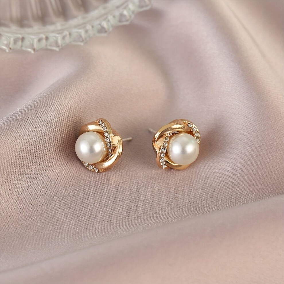 2pcs pair Faux Pearl Earrings For Women & Men - Image 4