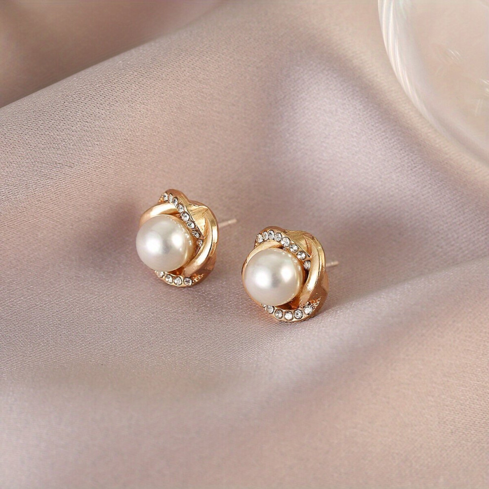 2pcs pair Faux Pearl Earrings For Women & Men