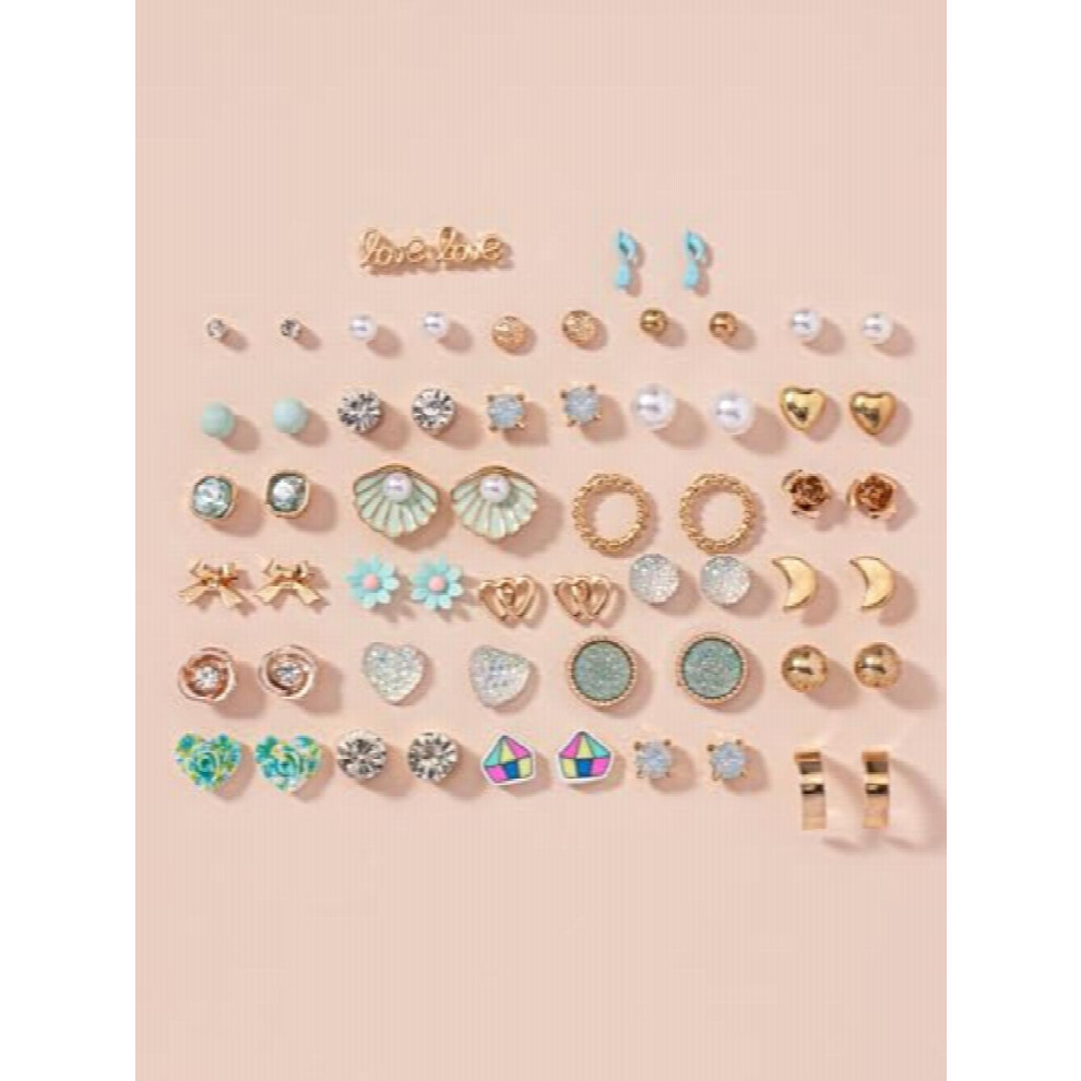 30 Pairs Combo Set Latest Stylish Crystal Pearl Earrings for and (15283er) - Image 2
