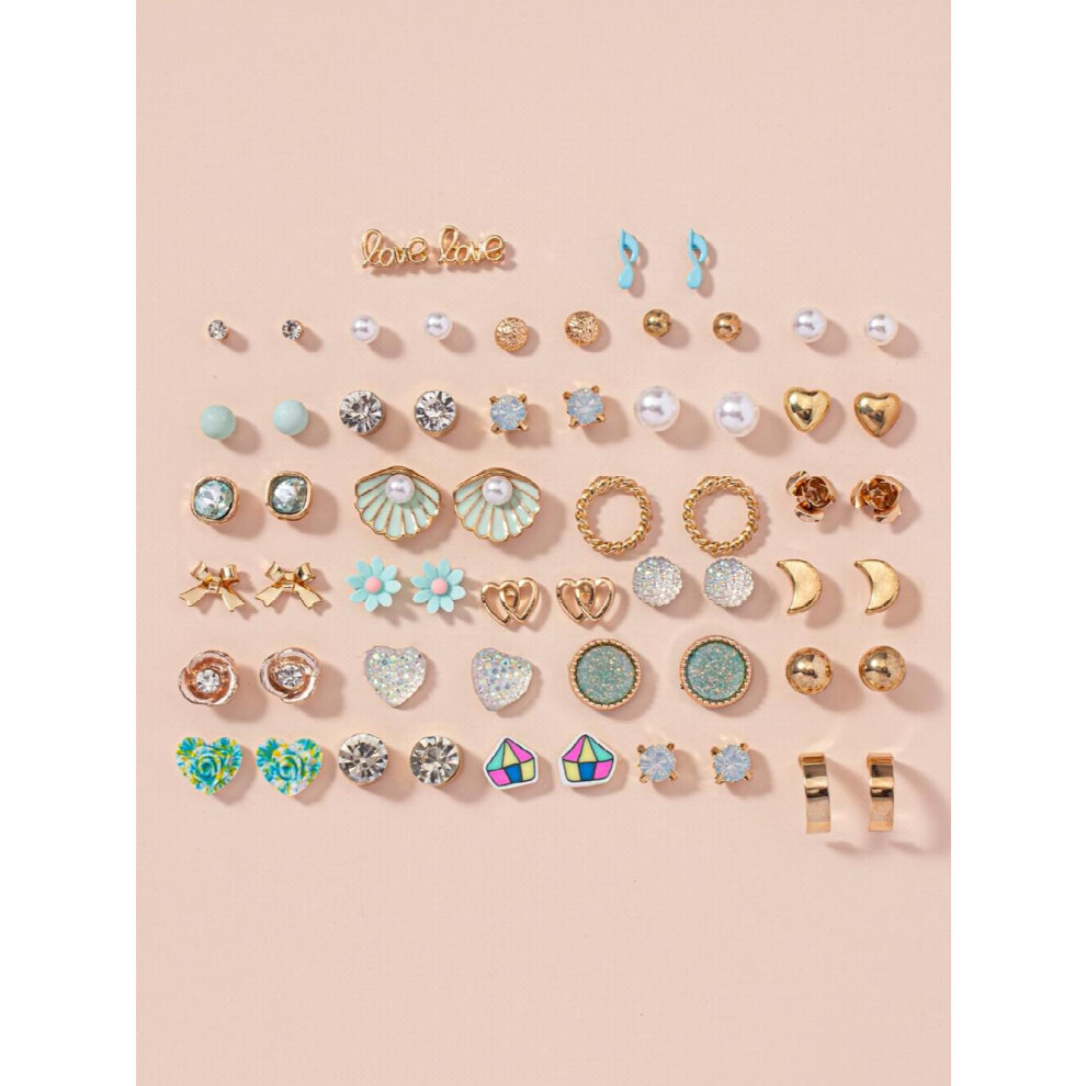 30 Pairs Combo Set Latest Stylish Crystal Pearl Earrings for and (15283er) - Image 4