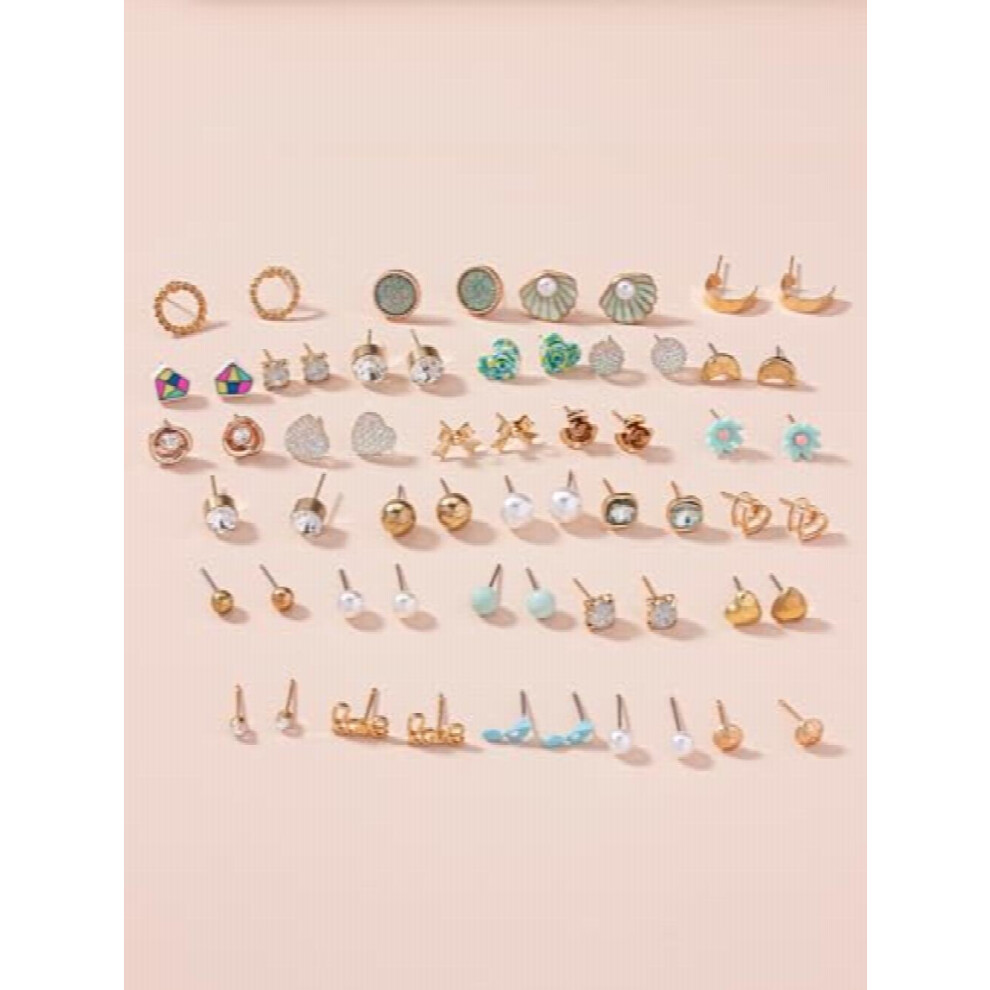 30 Pairs Combo Set Latest Stylish Crystal Pearl Earrings for and (15283er) - Image 5