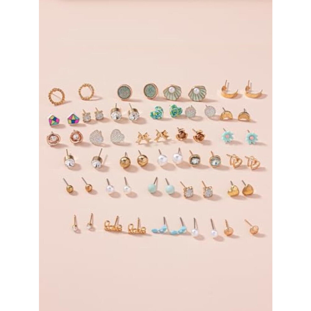 30 Pairs Combo Set Latest Stylish Crystal Pearl Earrings for and (15283er) - Image 6
