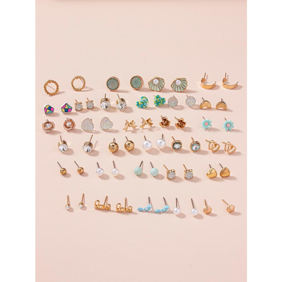 30 Pairs Combo Set Latest Stylish Crystal Pearl Earrings for and (15283er) - Image 7