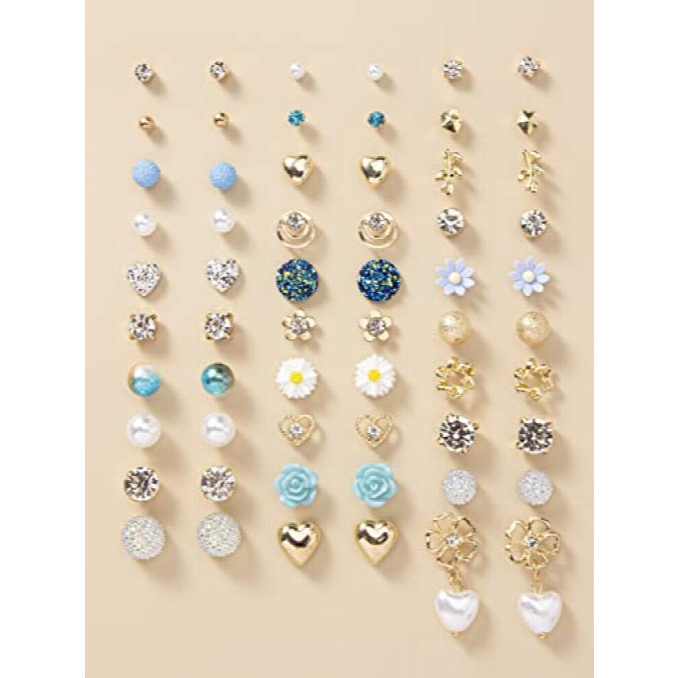 30 Pairs Earrings Combo Set Latest Stylish Crystal Pearl Earrings for and (14777er) - Image 3