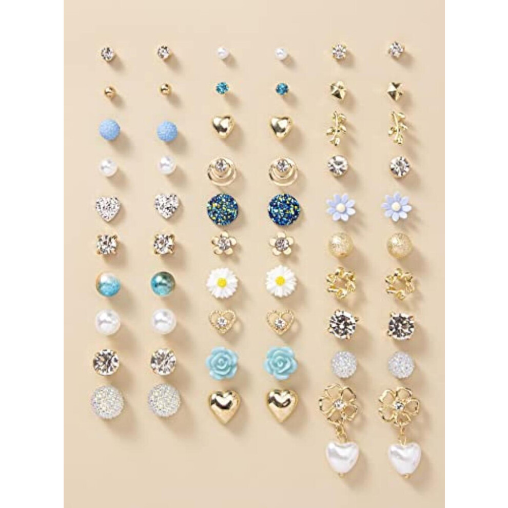 30 Pairs Earrings Combo Set Latest Stylish Crystal Pearl Earrings for and (14777er) - Image 4