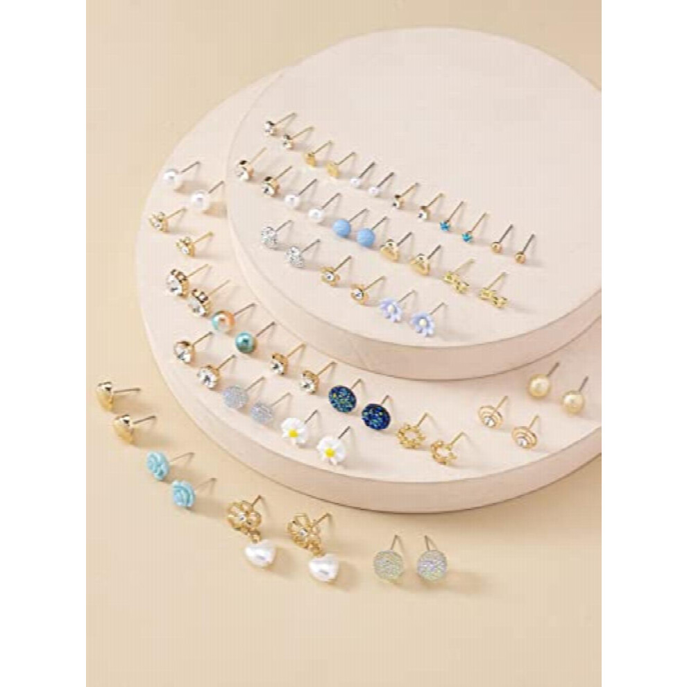 30 Pairs Earrings Combo Set Latest Stylish Crystal Pearl Earrings for and (14777er) - Image 6