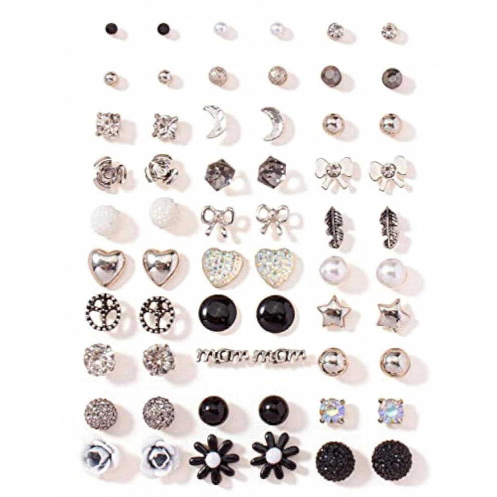 30 Pairs Earrings Combo Set Latest Stylish Crystal Pearl Earrings for and (14779er)