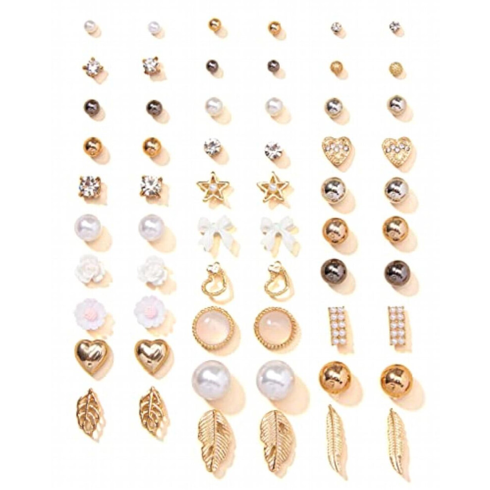 30 Pairs Earrings Combo Set Latest Stylish Crystal Pearl Earrings for and (14782er)