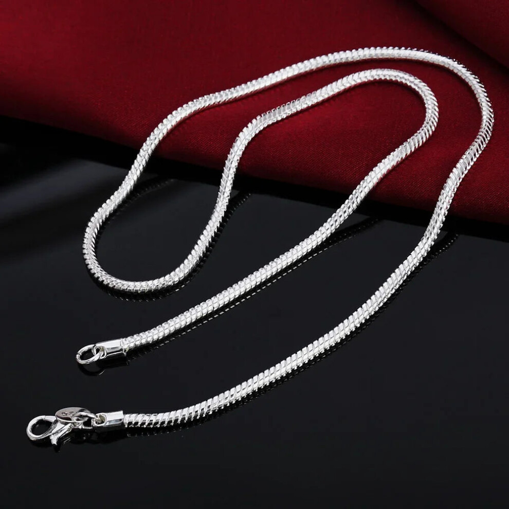 (3MM, 55CM 22inch) 925 Sterling Silver Solid Snake Chain Womens Mens Necklace - Image 4