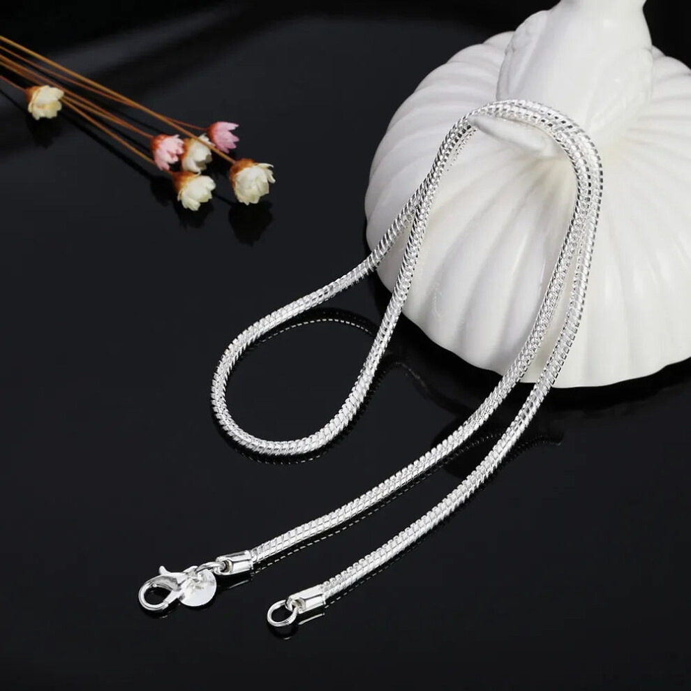 (3MM, 55CM 22inch) 925 Sterling Silver Solid Snake Chain Womens Mens Necklace - Image 5