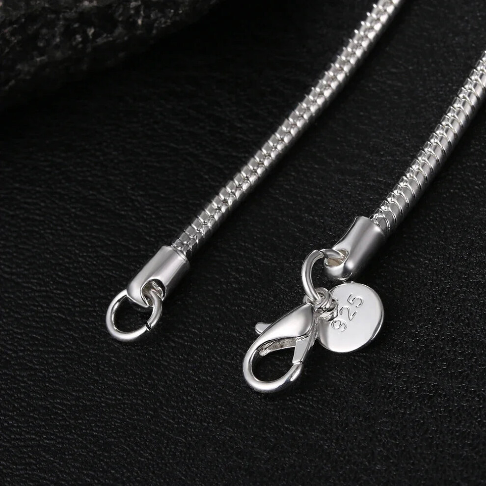 (3MM, 55CM 22inch) 925 Sterling Silver Solid Snake Chain Womens Mens Necklace - Image 7