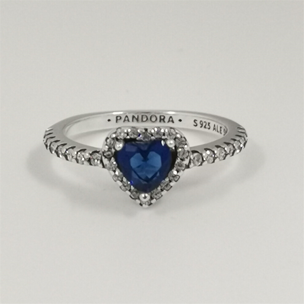(50) pandora elevated blue heart ring s925 silver - Image 3