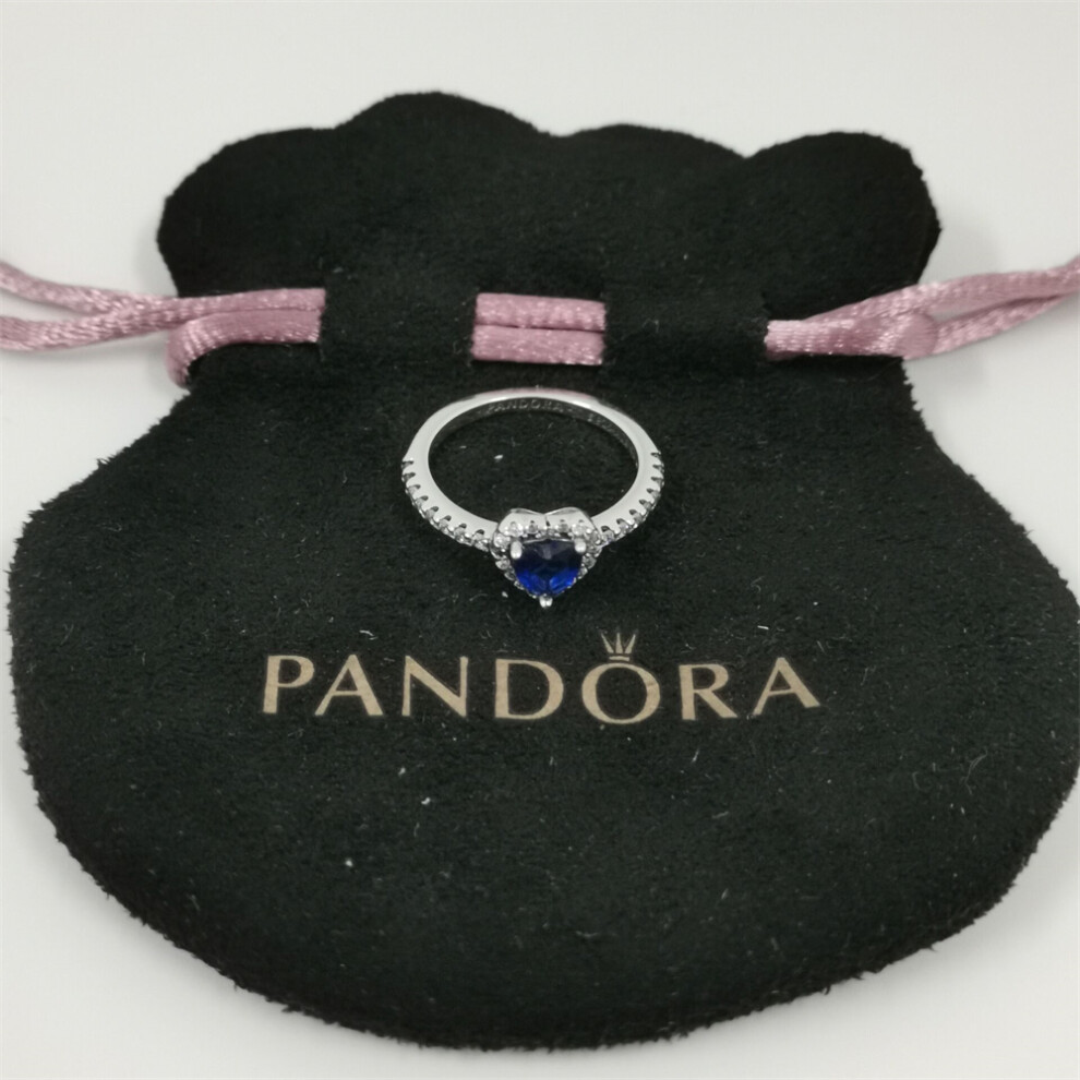 (50) pandora elevated blue heart ring s925 silver - Image 5