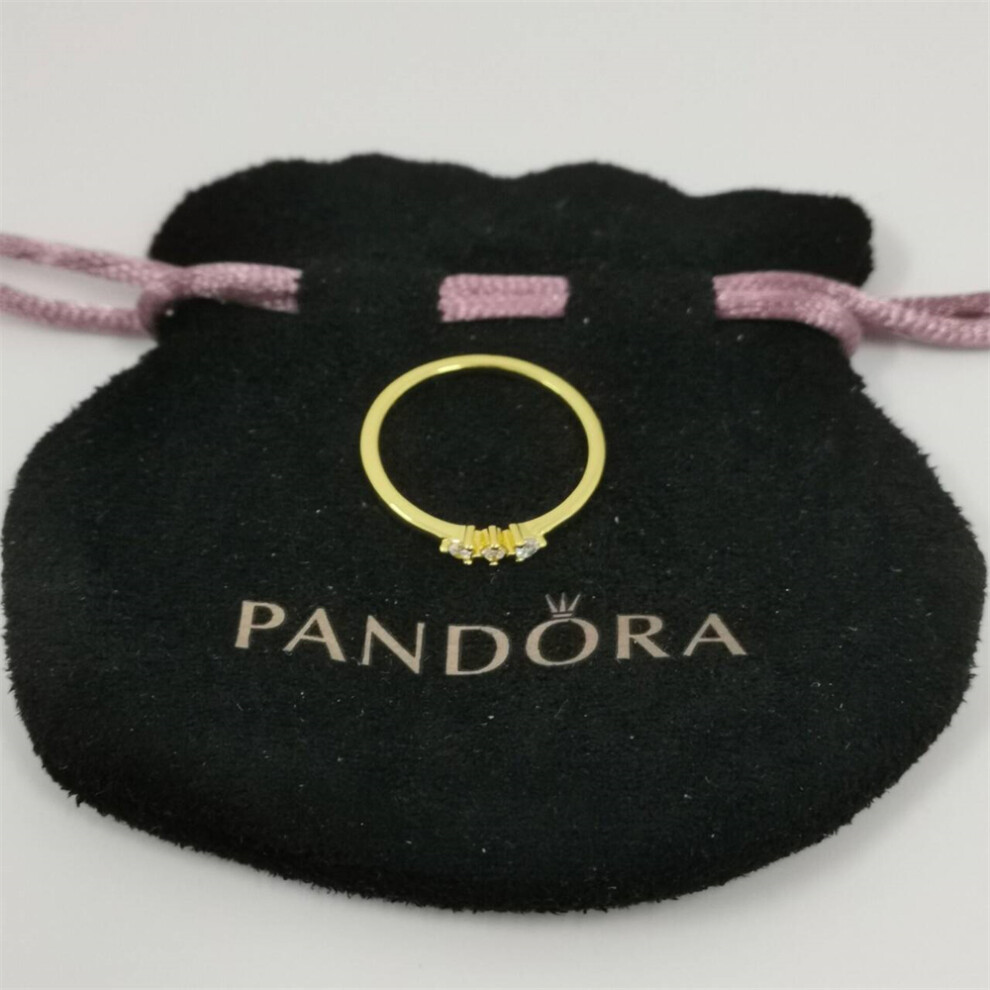 (50) pandora era gold lab-grown diamond stone ring - Image 5