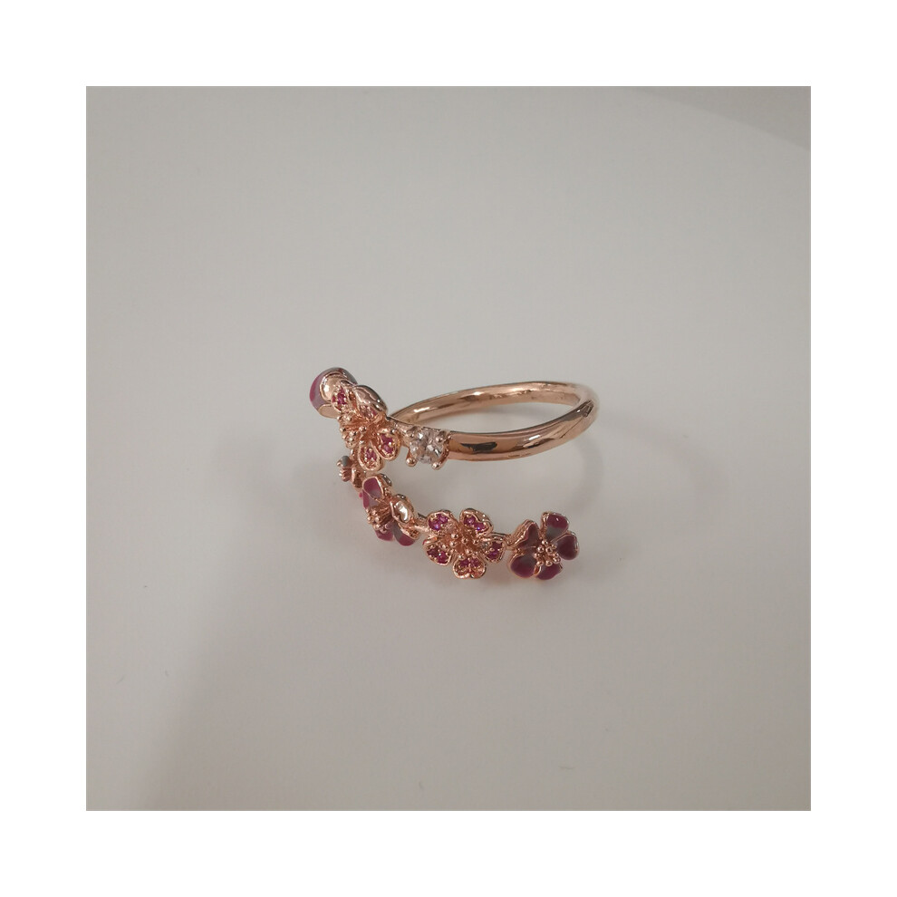 (50) Pandora Rose Peach Blossom Flower Branch Ring - Image 3