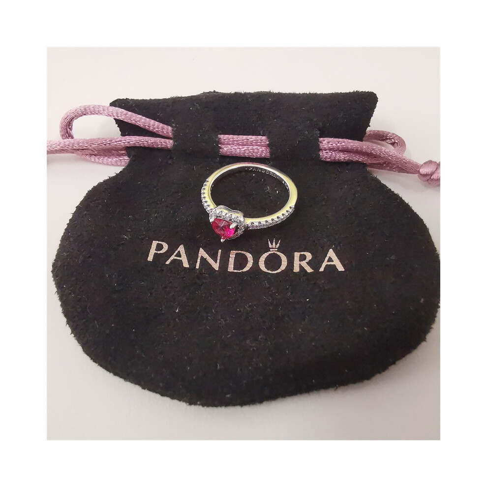 (52) ale s925 genuine pandora elevated red heart ring - Image 5
