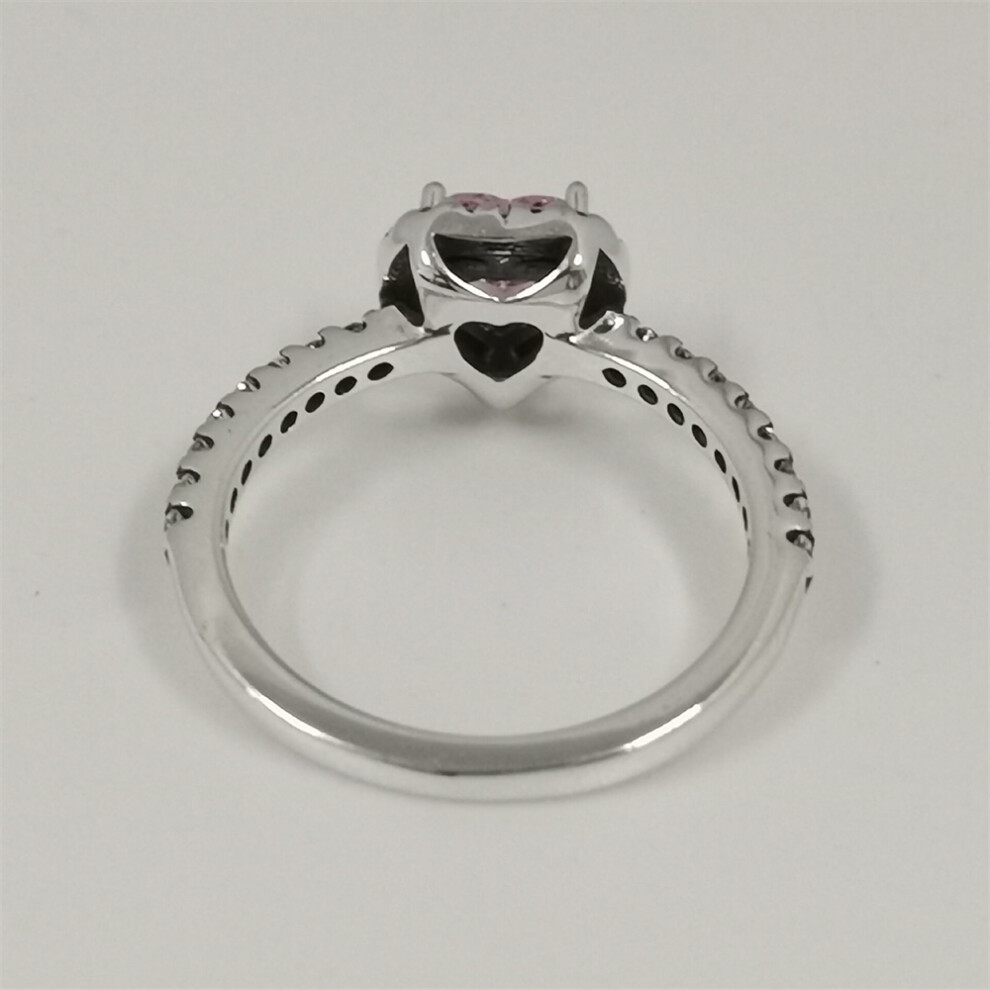 (52) pandora elevated pink heart ring s925 silver - Image 3