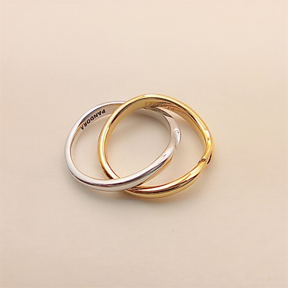 (52) PANDORA Essence Two-tone Entwined Bands Ring - Image 4