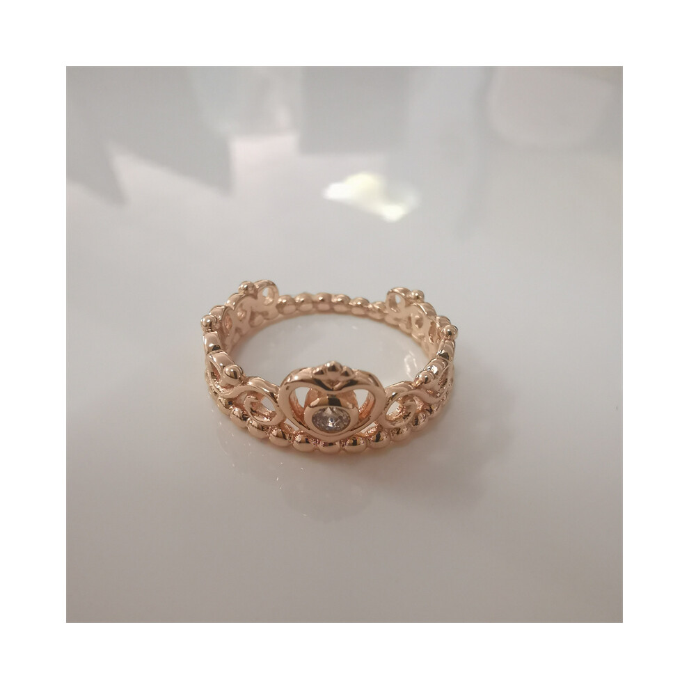 (52) Pandora Princess Tiara Rose Gold Ring S925 Ale - Image 2