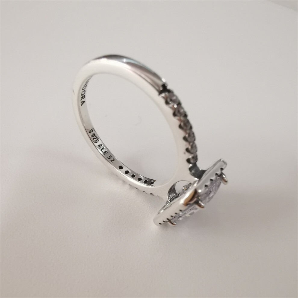 (52) Pandora Rectangular Sparkling Halo Ring - Image 4