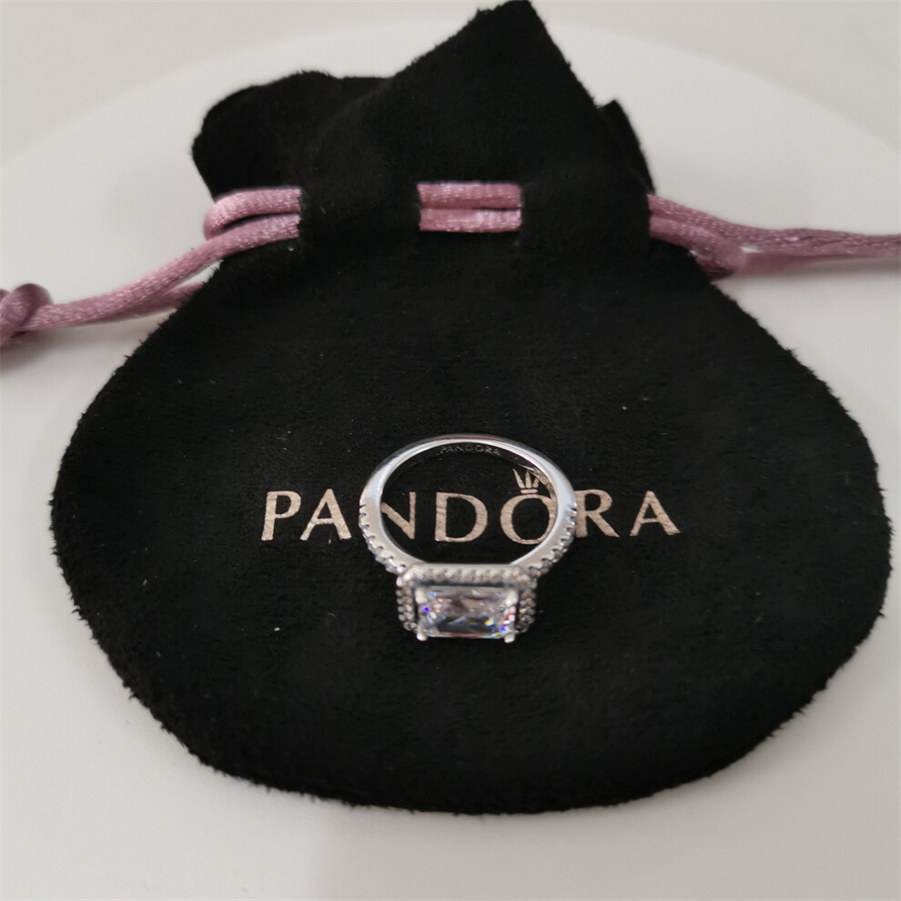 (52) Pandora Rectangular Sparkling Halo Ring - Image 5