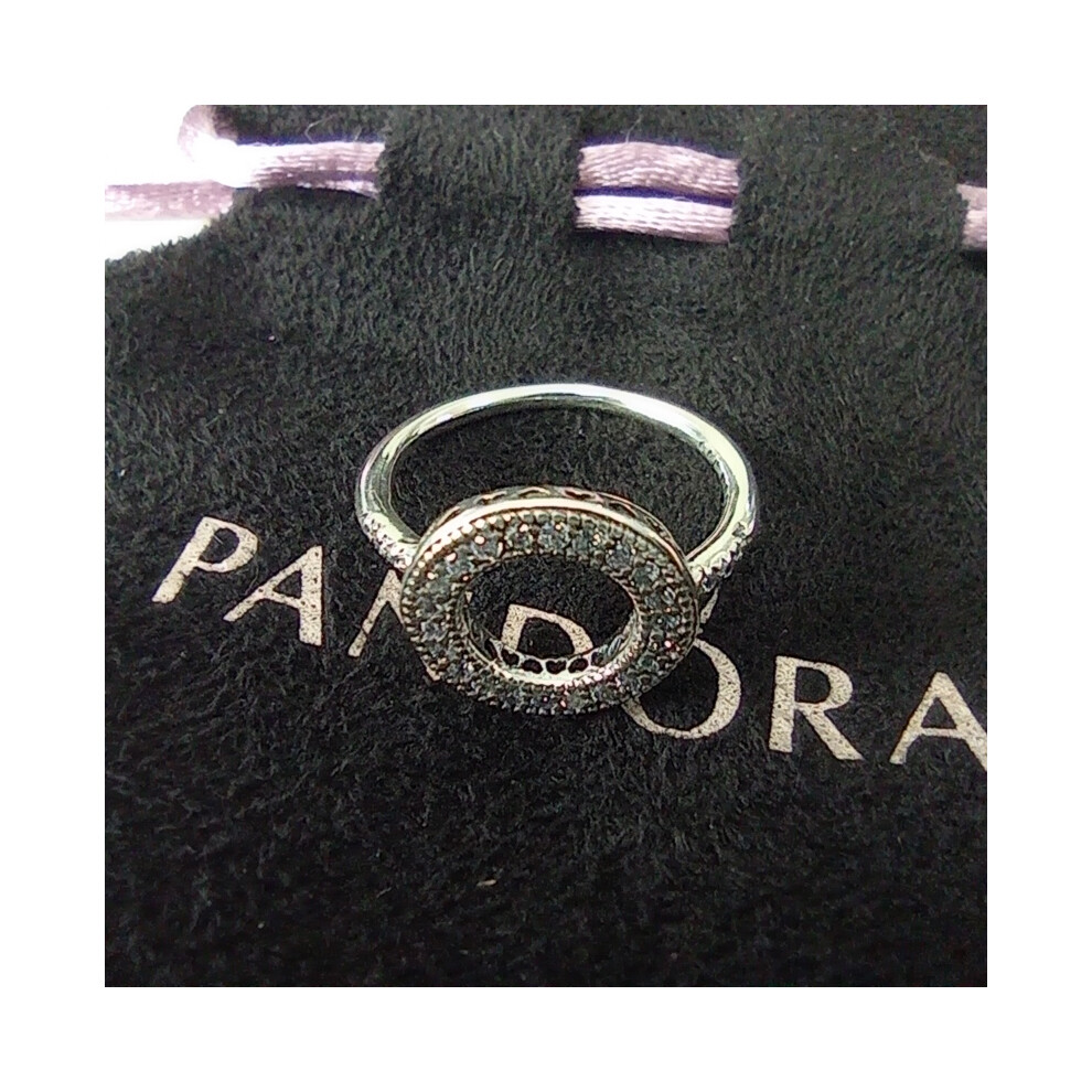 (52) PANDORA Sparkling Halo Silver Ring S925 - Image 6