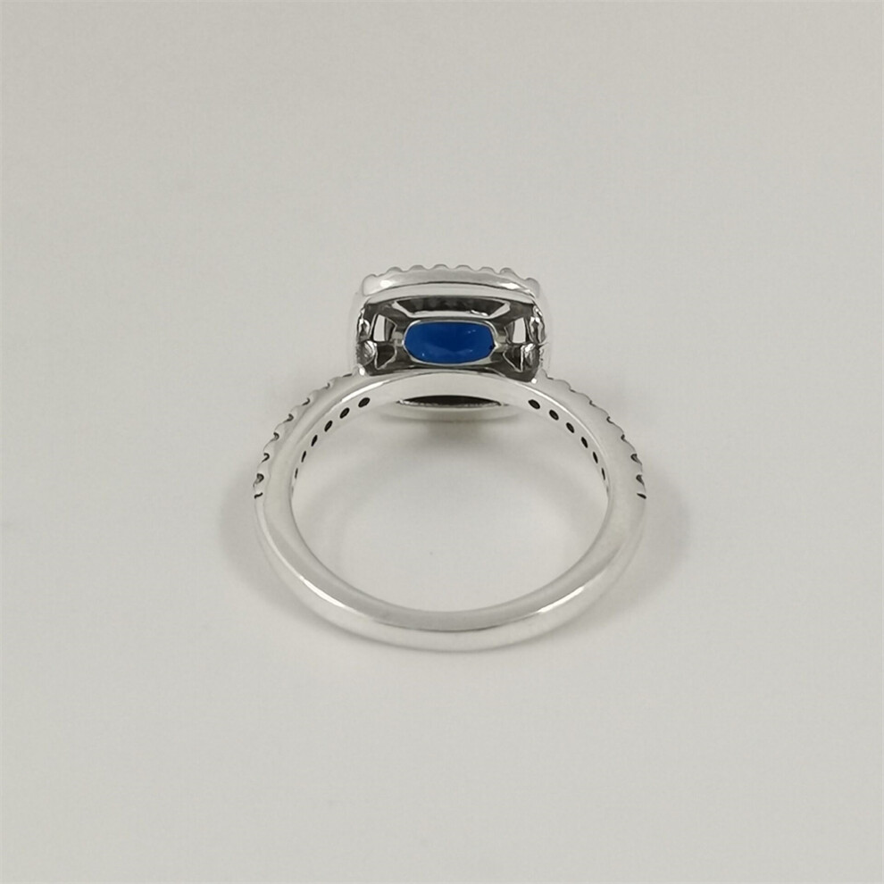 (56) pandora sparkling square blue halo statement ring - Image 5
