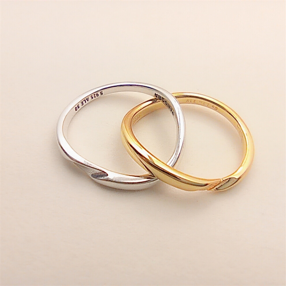 (58) PANDORA Essence Two-tone Entwined Bands Ring