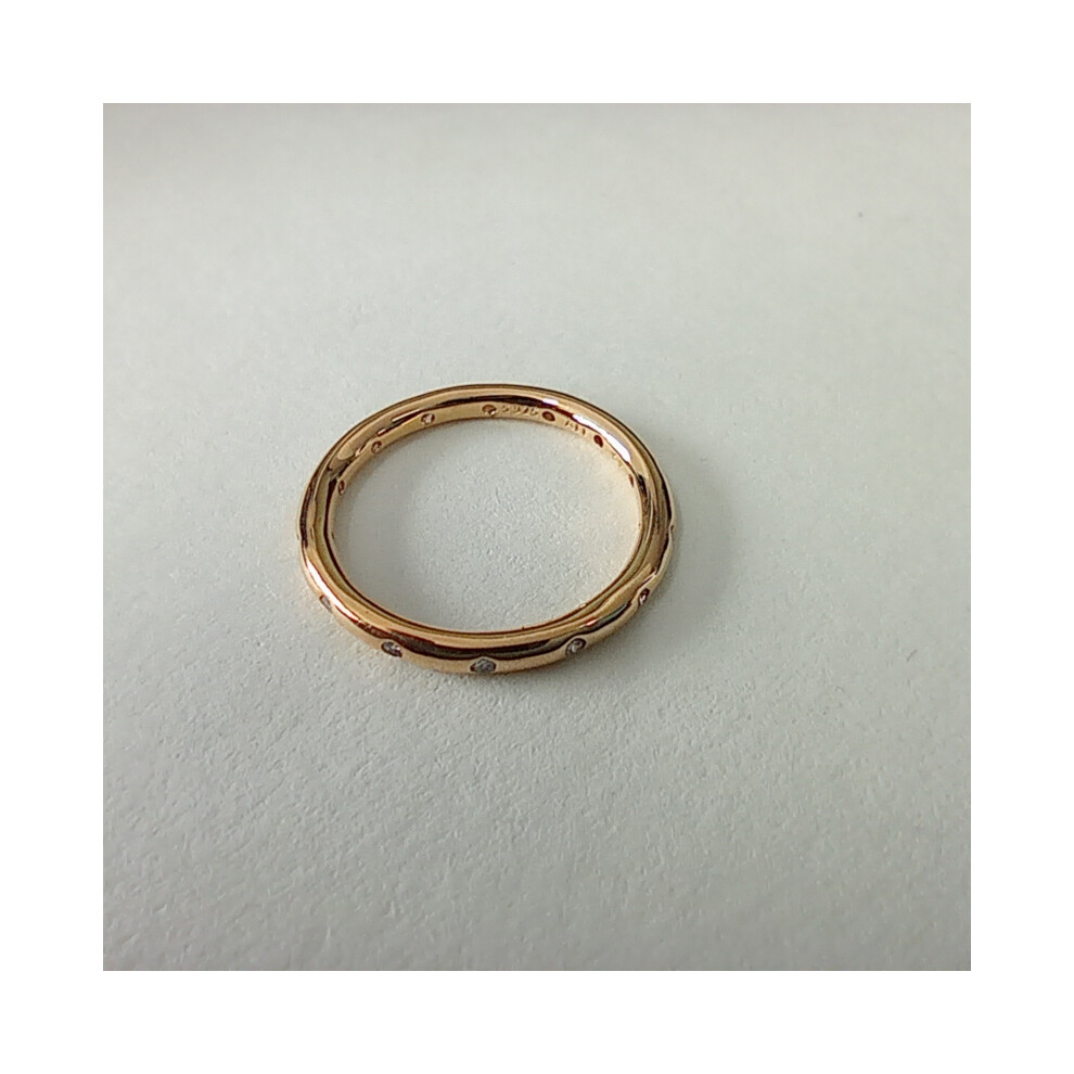 (58) PANDORA GOLD DROPLETS SPARKLING CZ RING - Image 3