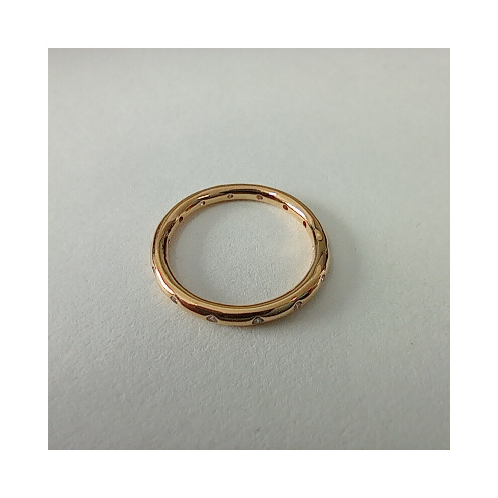 (58) PANDORA GOLD DROPLETS SPARKLING CZ RING - Image 4