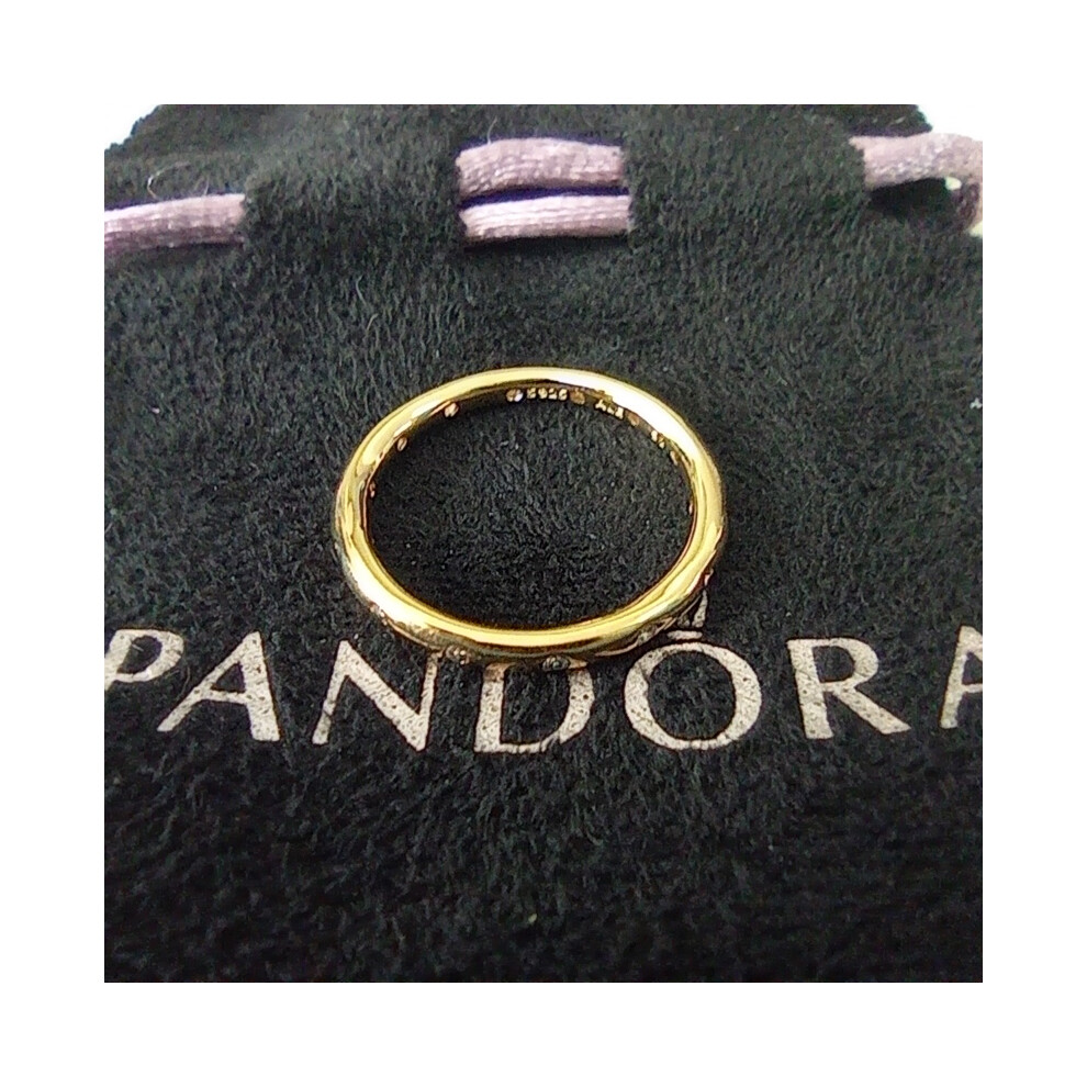 (58) PANDORA GOLD DROPLETS SPARKLING CZ RING - Image 5