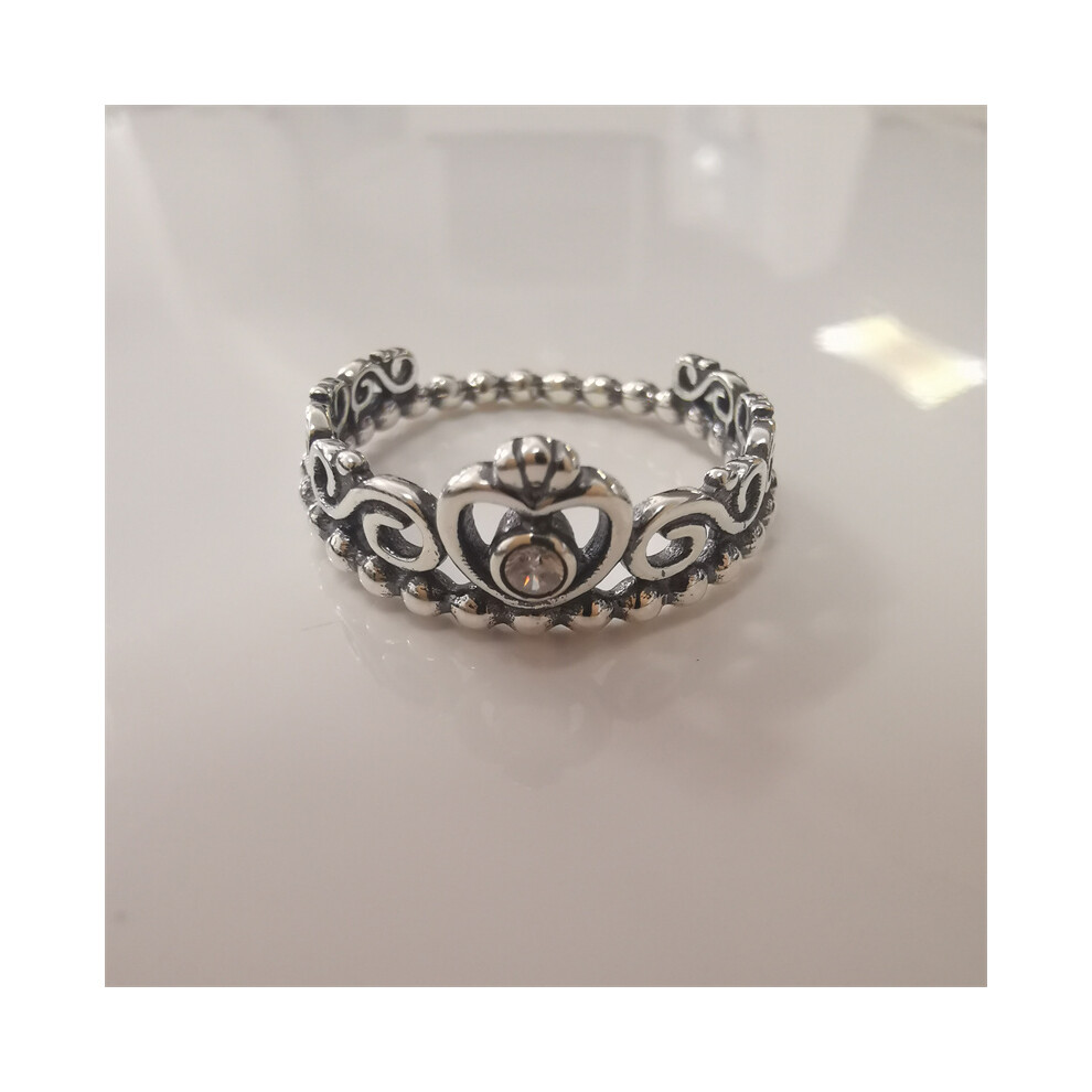 (58) Pandora Princess Tiara Ring S925 Ale Gift Pouch
